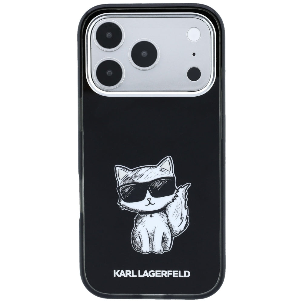Θήκη MagSafe για Apple iPhone 18 Pro / 17 Pro, Karl Lagerfeld, IML Choupette Body Sketch Print, Μαύρο