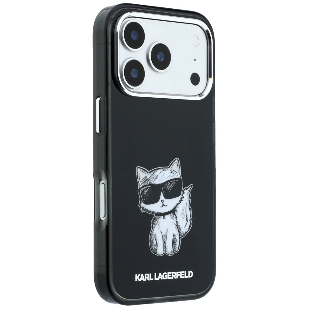 Θήκη MagSafe για Apple iPhone 18 Pro / 17 Pro, Karl Lagerfeld, IML Choupette Body Sketch Print, Μαύρο