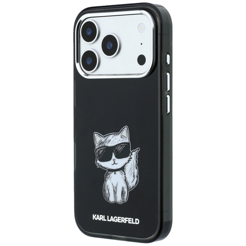 Θήκη MagSafe για Apple iPhone 18 Pro / 17 Pro, Karl Lagerfeld, IML Choupette Body Sketch Print, Μαύρο