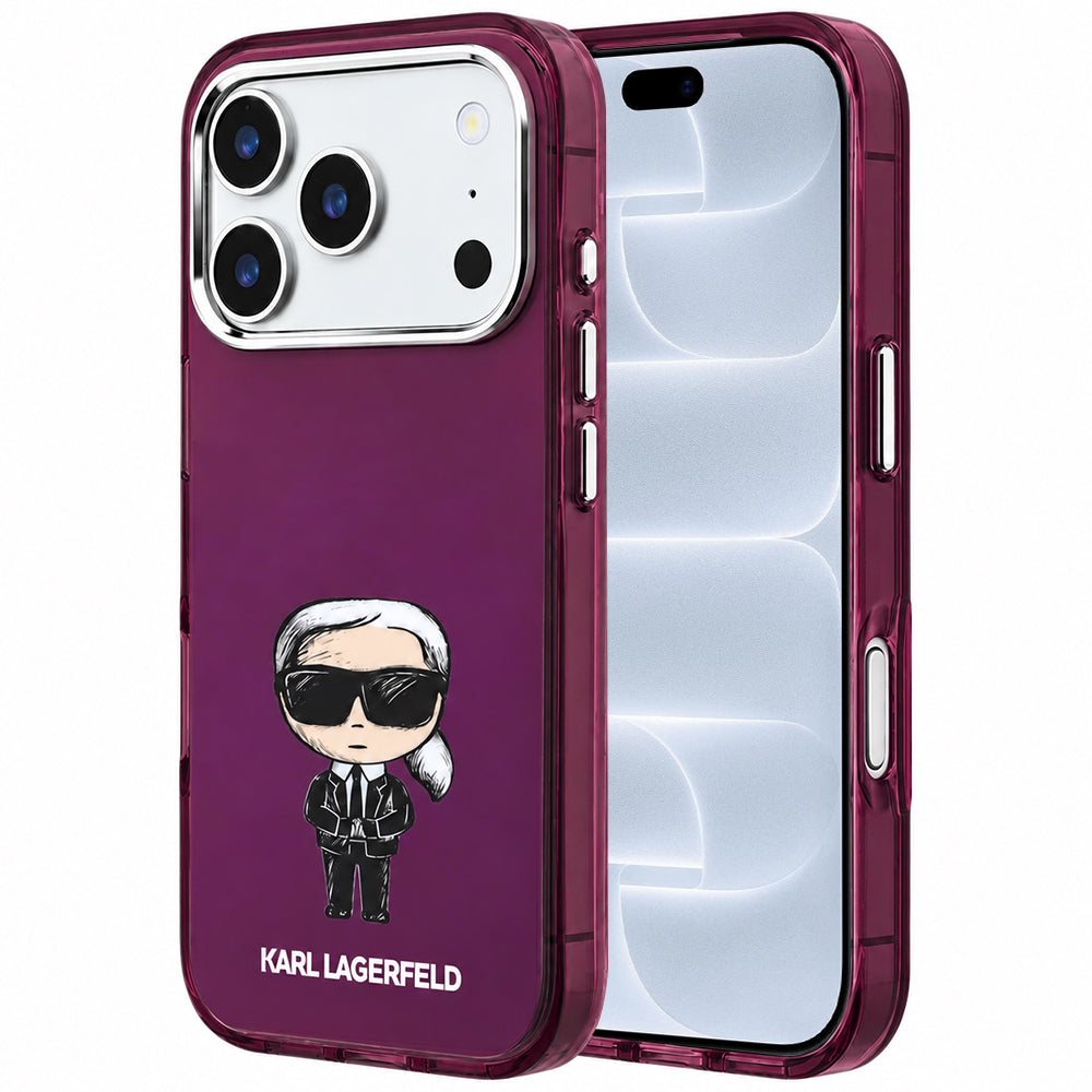 Θήκη MagSafe για Apple iPhone 18 Pro / 17 Pro, Karl Lagerfeld, HC IML Ikonik Sketch Print, Μπορντό