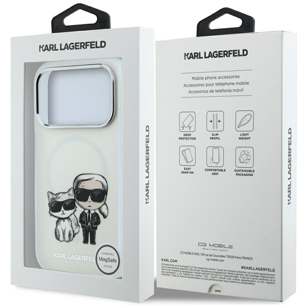 Θήκη MagSafe για Apple iPhone 18 Pro / 17 Pro, Karl Lagerfeld, IML KC Bodies Sketch Print, Μπεζ