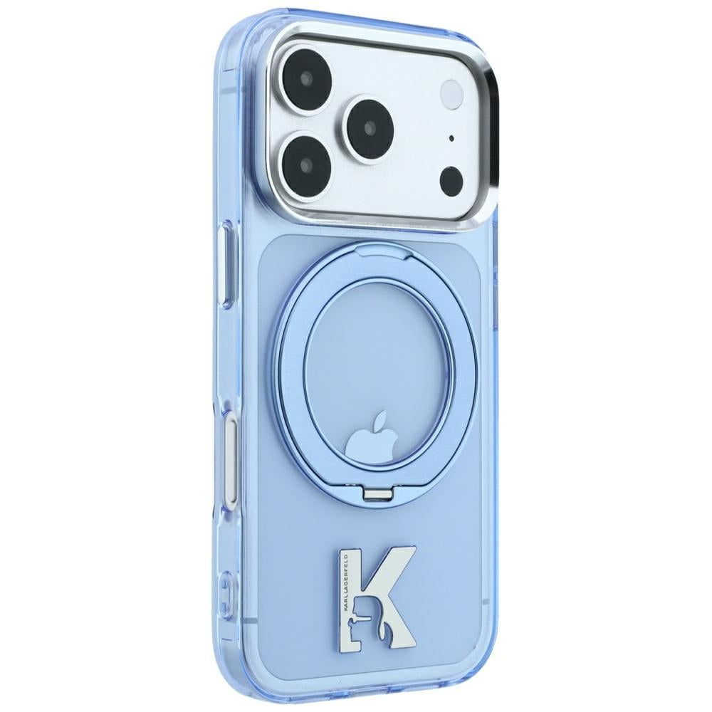 Θήκη MagSafe για Apple iPhone 18 Pro / 17 Pro, Karl Lagerfeld, IML Ring Stand Kameo Metal, Μπλε