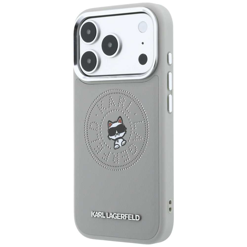 Θήκη MagSafe για Apple iPhone 18 Pro / 17 Pro, Karl Lagerfeld, Point and Choupette Sketch, Γκρι