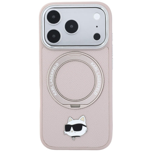 Θήκη MagSafe για Apple iPhone 18 Pro / 17 Pro, Karl Lagerfeld, Ring Stand 360 Choupette Pin, Ροζ