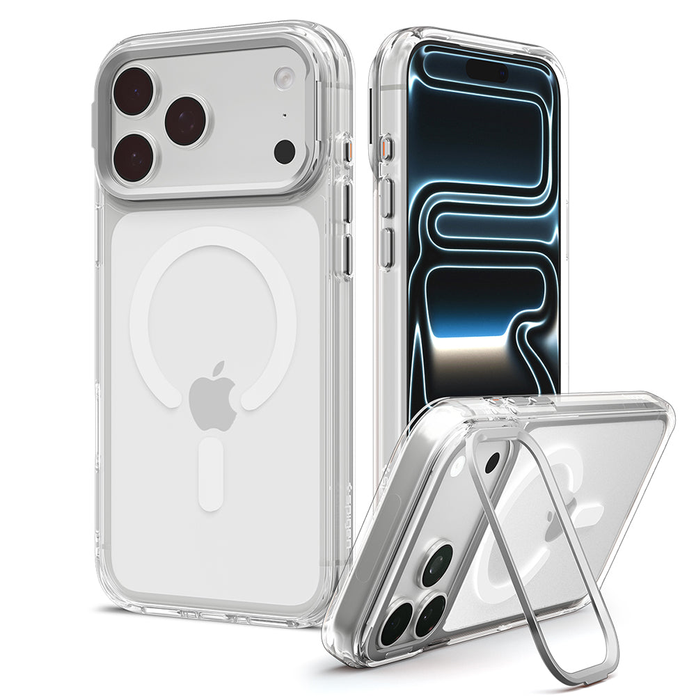 Θήκη MagSafe για Apple iPhone 18 Pro / 17 Pro, Spigen, Ultra Hybrid Optik S, Ασημί Διαφανής ACS11921