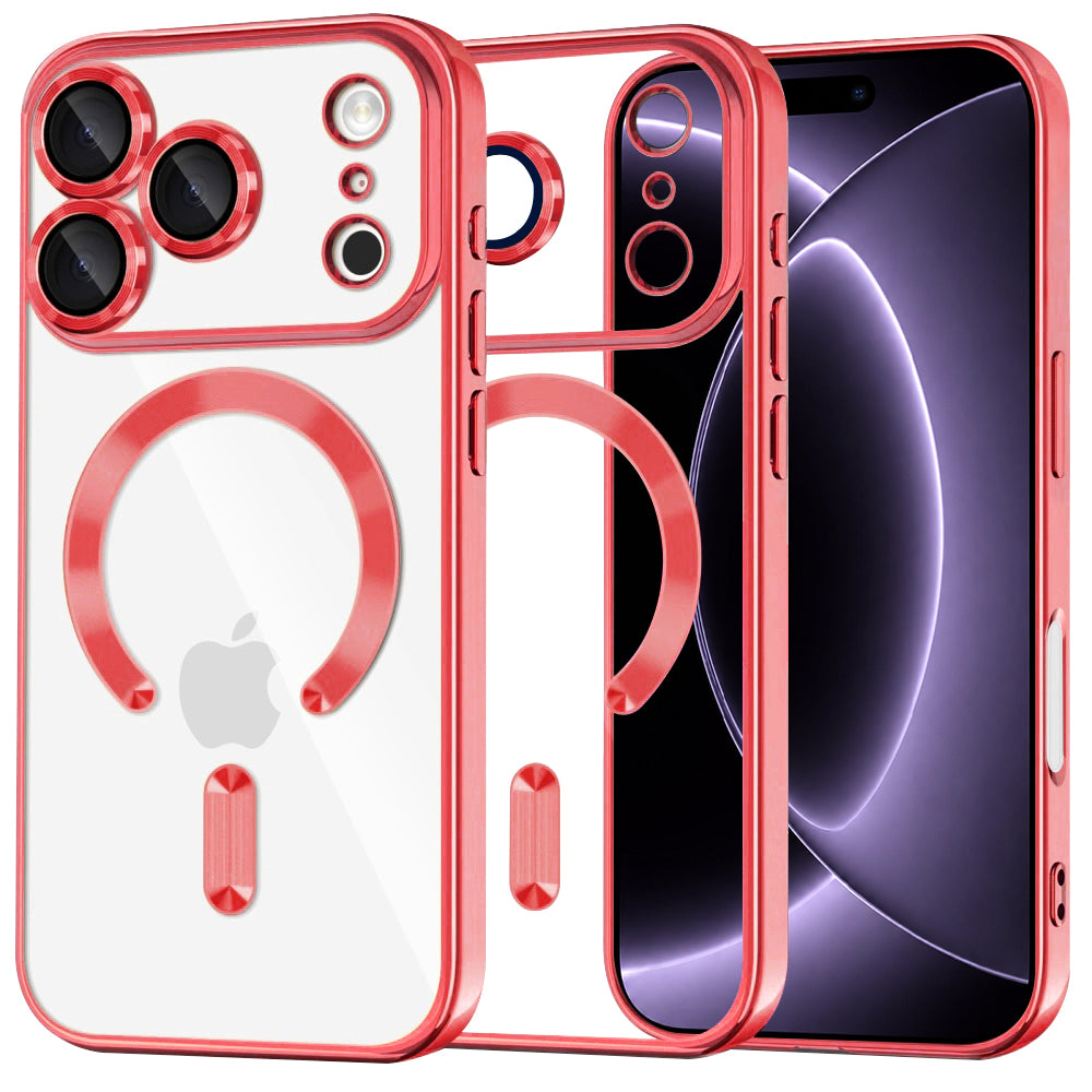 Θήκη MagSafe για Apple iPhone 18 Pro / 17 Pro, Techsuit, Luxury Crystal, Κόκκινο