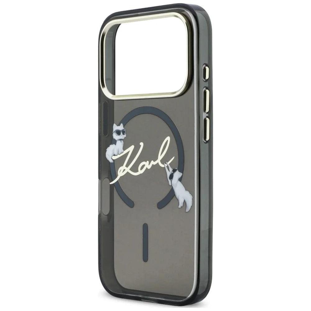 Θήκη MagSafe για Apple iPhone 18 Pro, Karl Lagerfeld, IML Choupette Karl Script Logo, Μαύρη