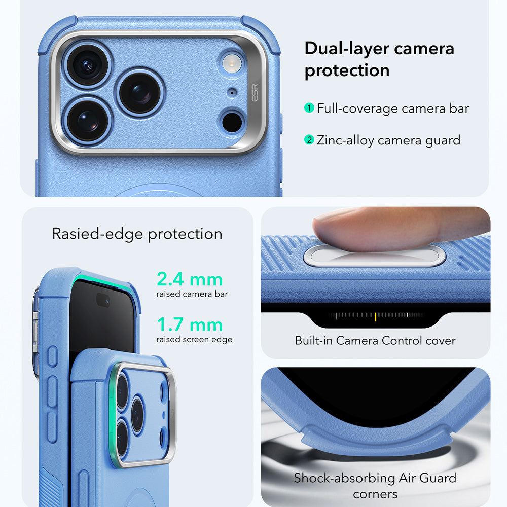 Θήκη MagSafe για Apple iPhone 18 Pro Max / 17 Pro Max, ESR, Cyber Armor Kickstand, Μπλε