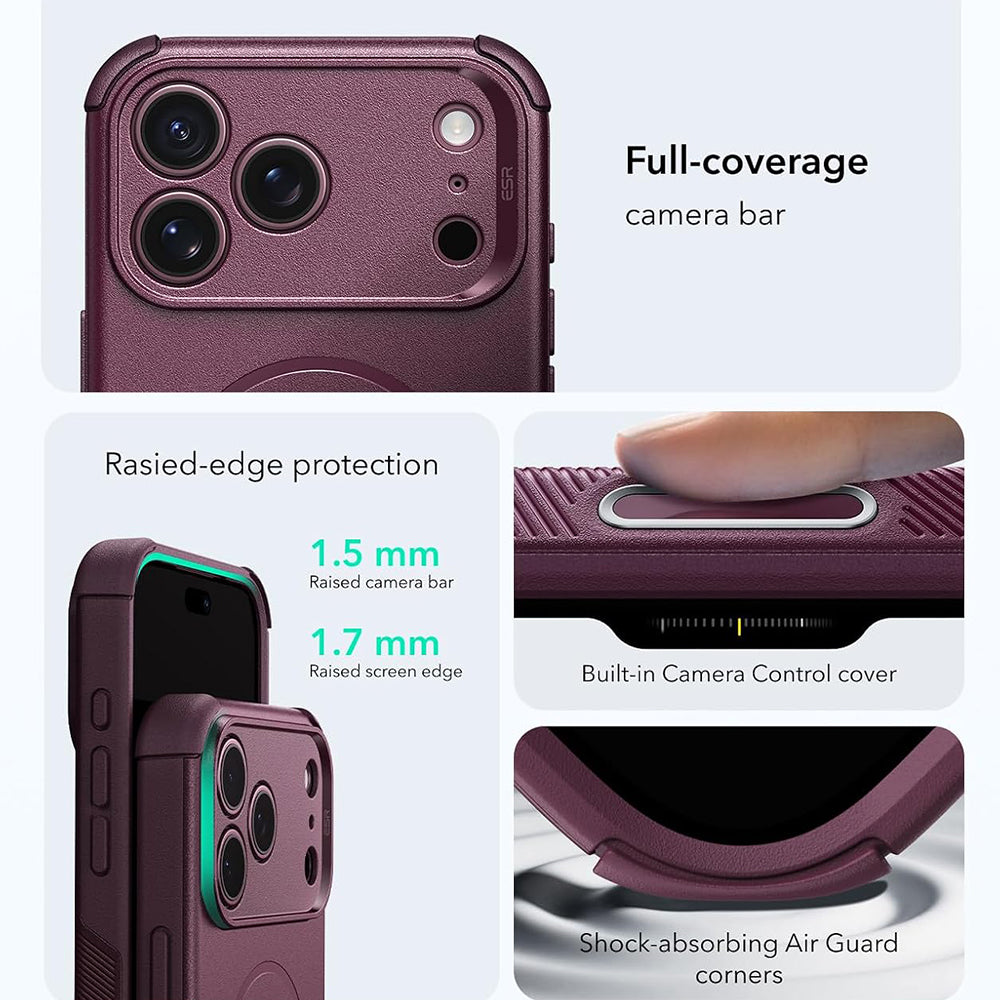 Θήκη MagSafe για Apple iPhone 18 Pro Max / 17 Pro Max, ESR, Cyber, Σκούρο Βυσσινί Ματ