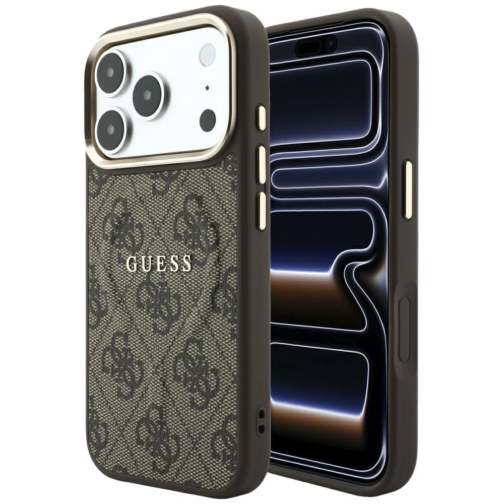 Θήκη MagSafe για Apple iPhone 18 Pro Max / 17 Pro Max, Guess, 4G Embossed Classic, Καφέ