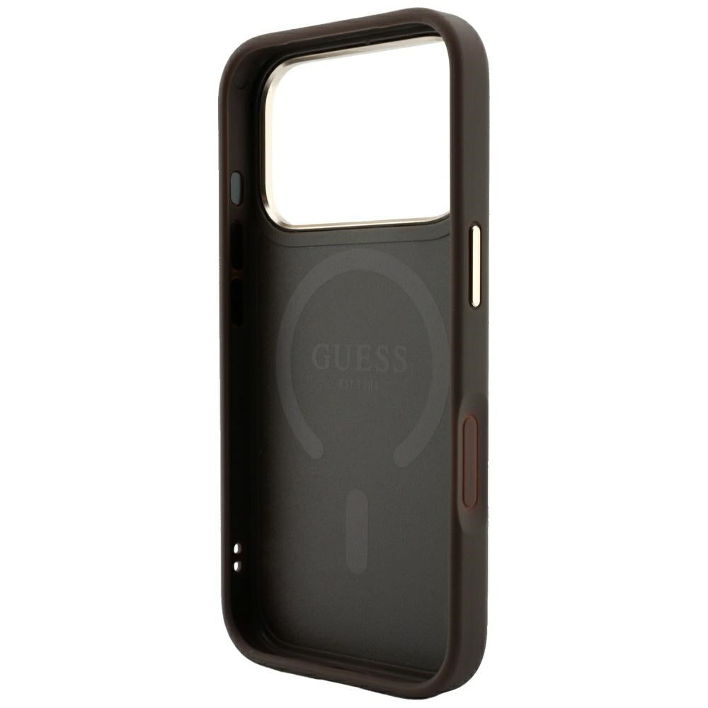 Θήκη MagSafe για Apple iPhone 18 Pro Max / 17 Pro Max, Guess, 4G Embossed Classic, Καφέ