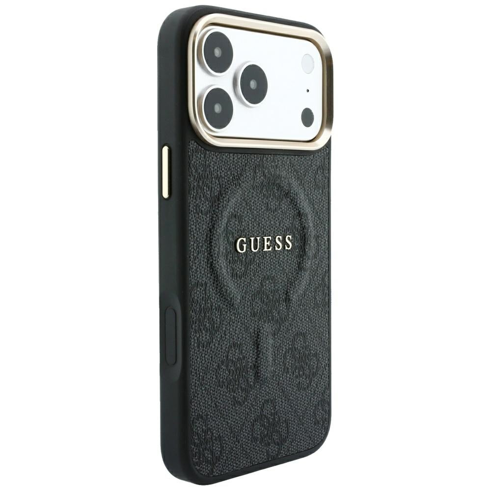 Θήκη MagSafe για Apple iPhone 18 Pro Max / 17 Pro Max, Guess, 4G Embossed Classic, Μαύρη