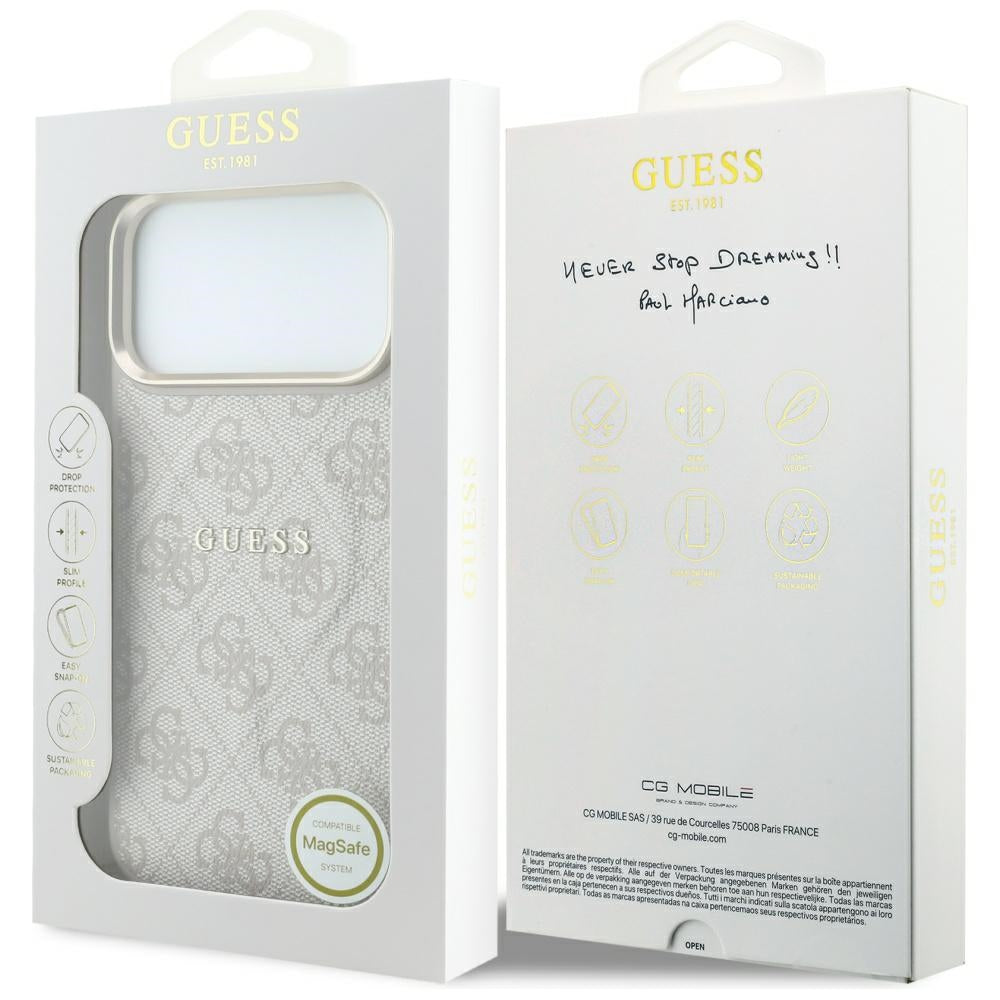 Θήκη MagSafe για Apple iPhone 18 Pro Max / 17 Pro Max, Guess, 4G Embossed Classic, Ροζ