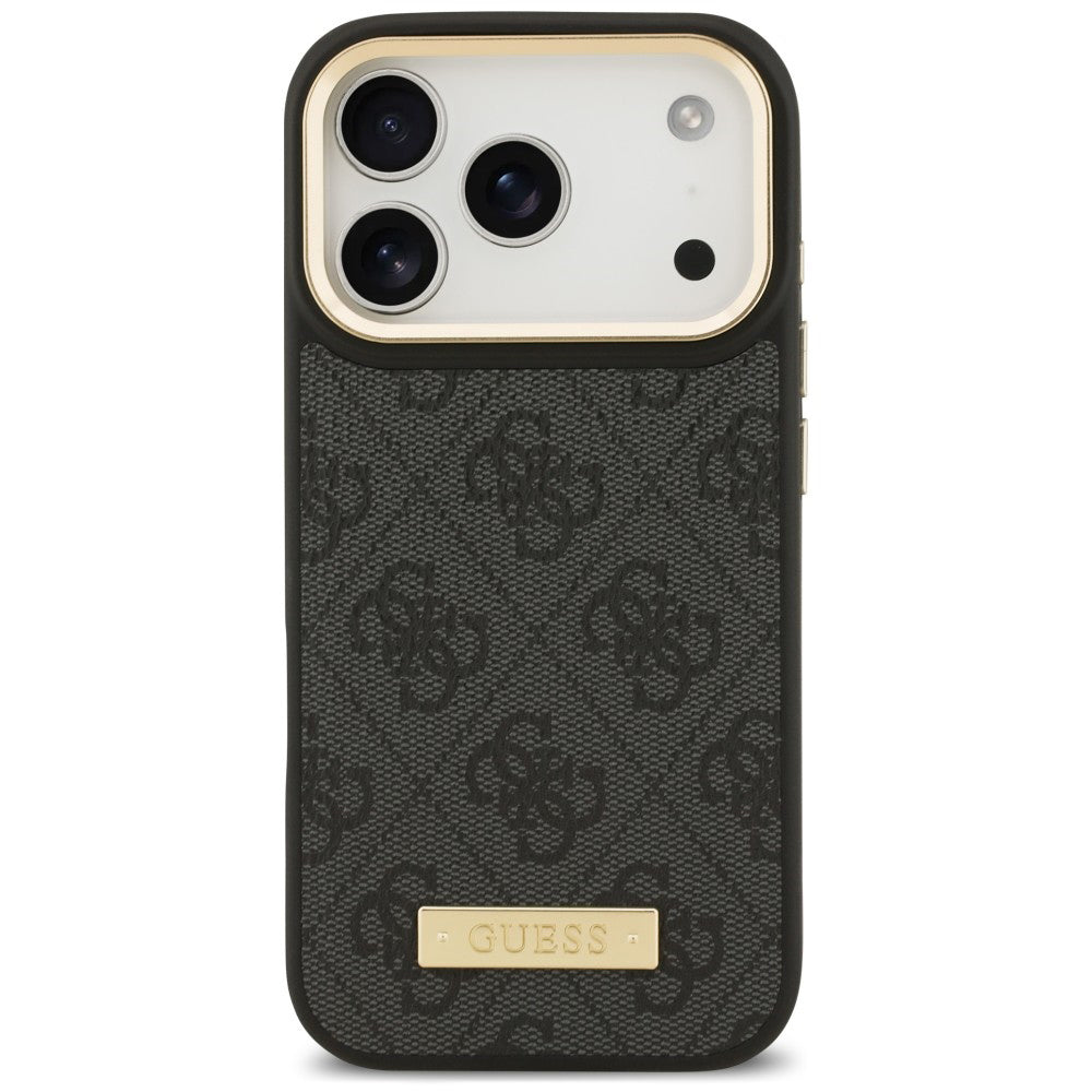 Θήκη MagSafe για Apple iPhone 18 Pro Max / 17 Pro Max, Guess, 4G Logo Plate, Μαύρη