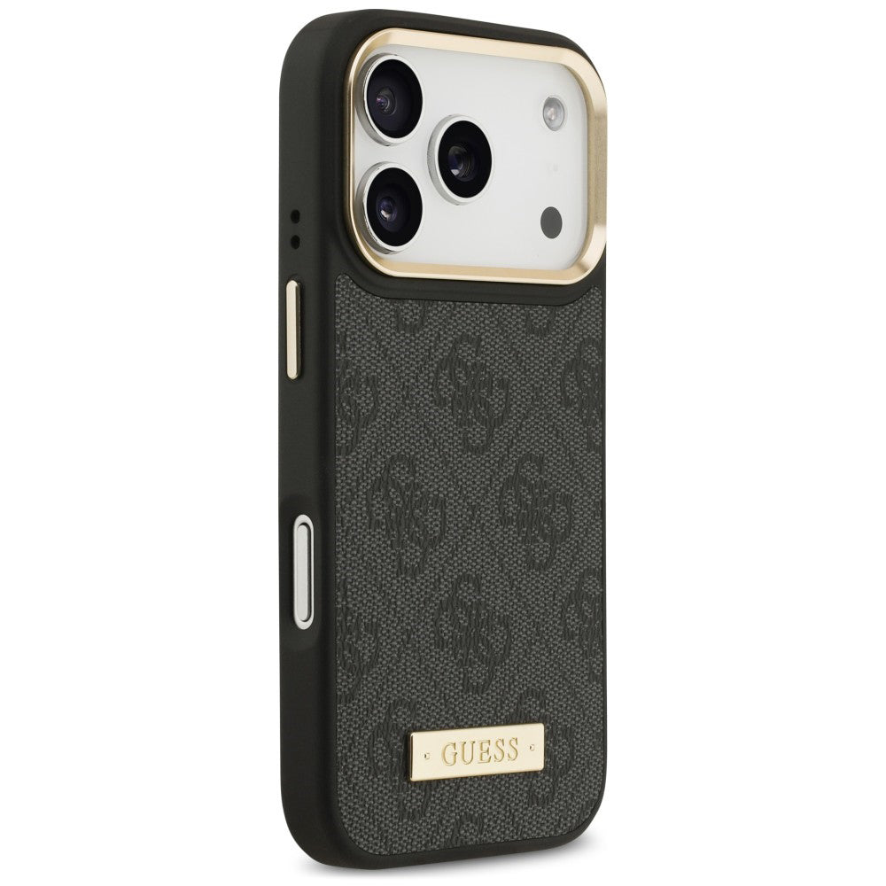 Θήκη MagSafe για Apple iPhone 18 Pro Max / 17 Pro Max, Guess, 4G Logo Plate, Μαύρη