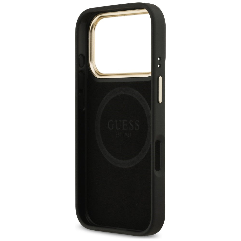 Θήκη MagSafe για Apple iPhone 18 Pro Max / 17 Pro Max, Guess, 4G Logo Plate, Μαύρη