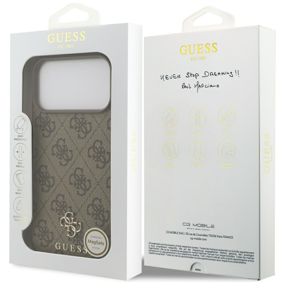 Θήκη MagSafe για Apple iPhone 18 Pro Max / 17 Pro Max, Guess, 4G Small and Classic, Καφέ