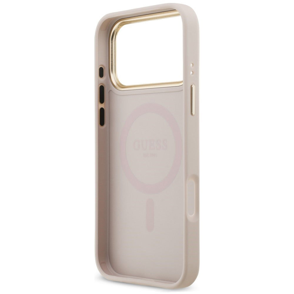 Θήκη MagSafe για Apple iPhone 18 Pro Max / 17 Pro Max, Guess, 4G Strass Logo, Ροζ