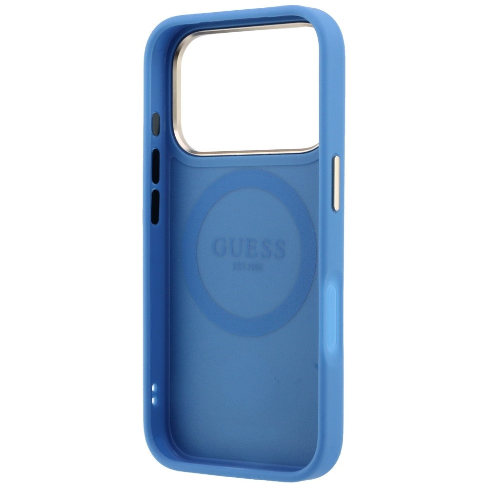 Θήκη MagSafe για Apple iPhone 18 Pro Max / 17 Pro Max, Guess, 4G Stripe Round Classic Logo, Μπλε