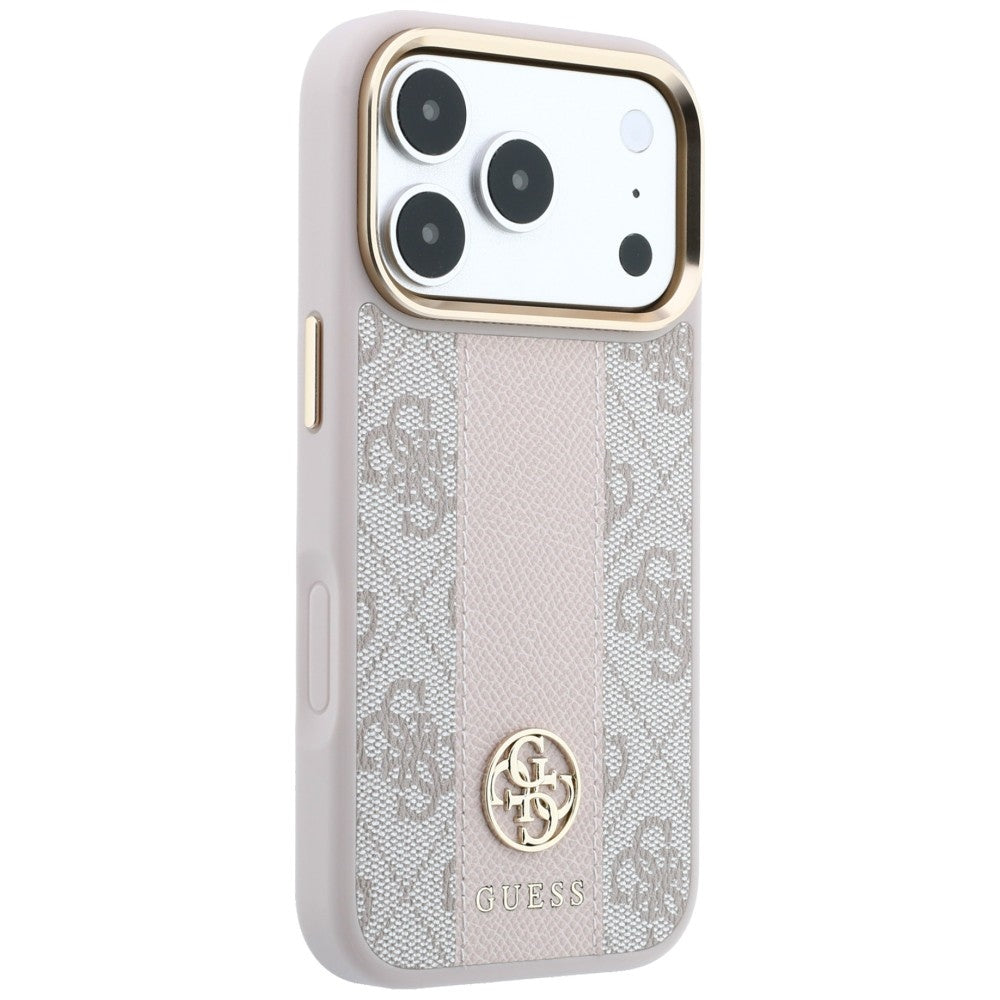 Θήκη MagSafe για Apple iPhone 18 Pro Max / 17 Pro Max, Guess, 4G Stripe Round Classic Logo, Ροζ