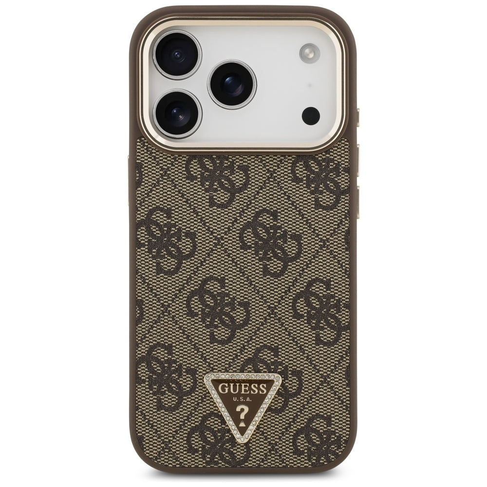 Θήκη MagSafe για Apple iPhone 18 Pro Max / 17 Pro Max, Guess, 4G Triangle Logo, Καφέ
