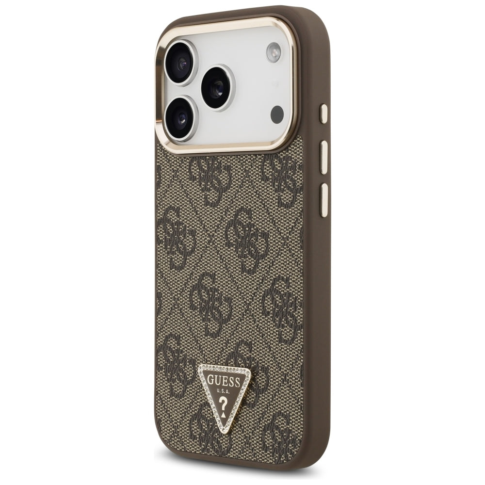 Θήκη MagSafe για Apple iPhone 18 Pro Max / 17 Pro Max, Guess, 4G Triangle Logo, Καφέ