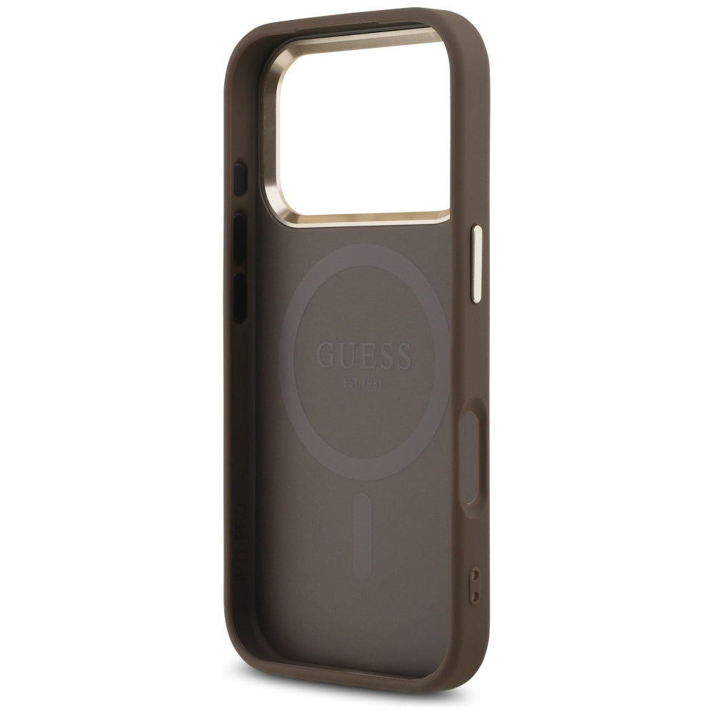 Θήκη MagSafe για Apple iPhone 18 Pro Max / 17 Pro Max, Guess, 4G Triangle Logo, Καφέ