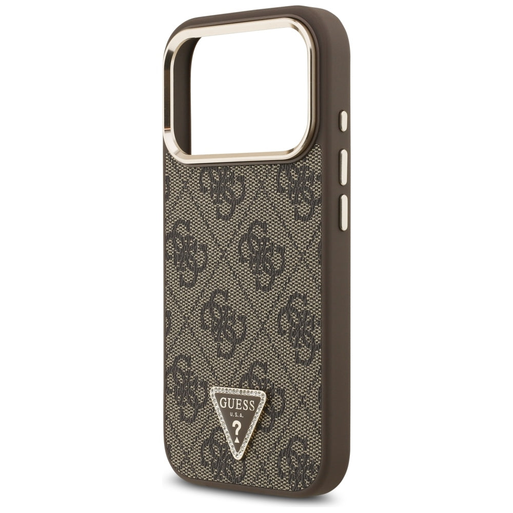 Θήκη MagSafe για Apple iPhone 18 Pro Max / 17 Pro Max, Guess, 4G Triangle Logo, Καφέ
