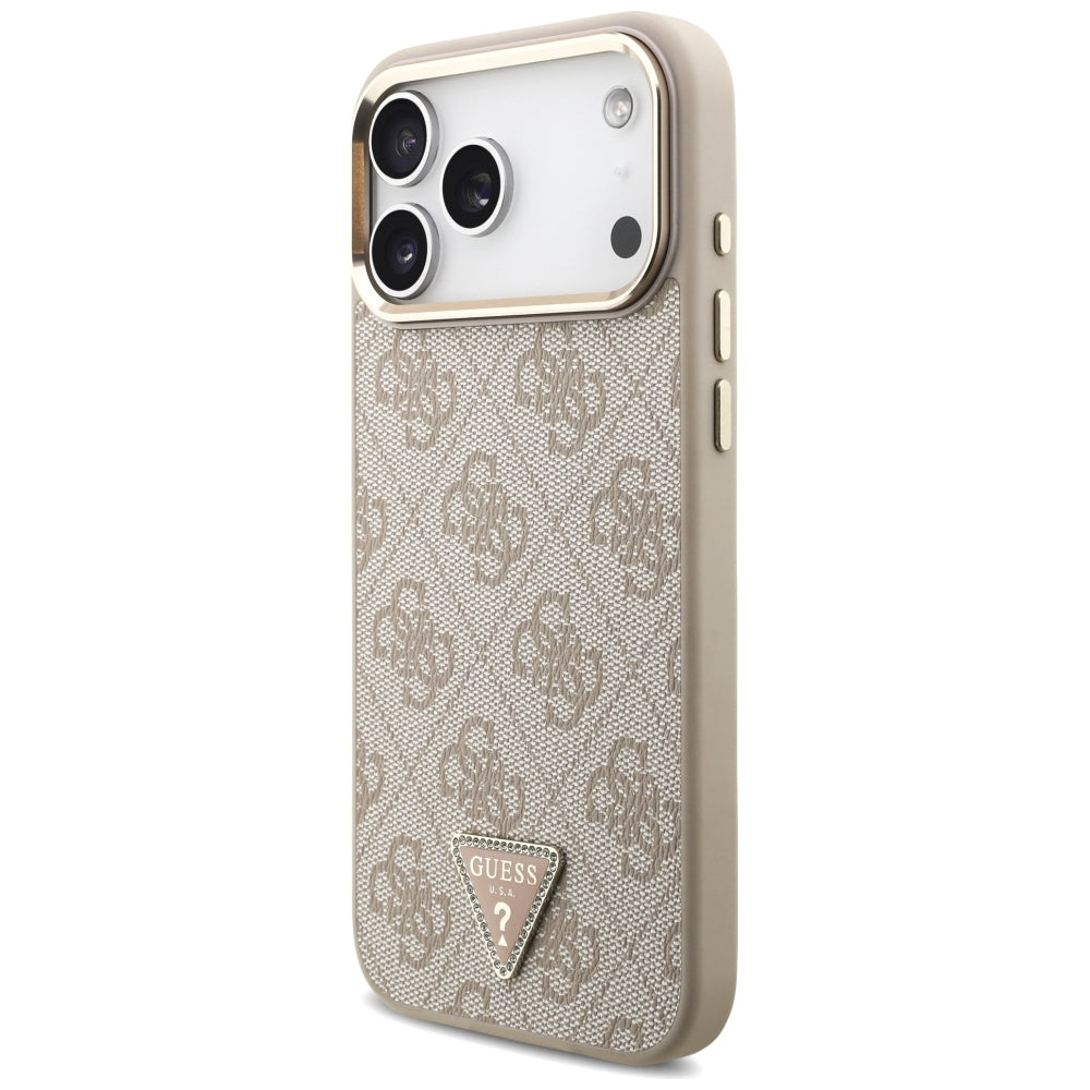 Θήκη MagSafe για Apple iPhone 18 Pro Max / 17 Pro Max, Guess, 4G Triangle Logo, Ροζ