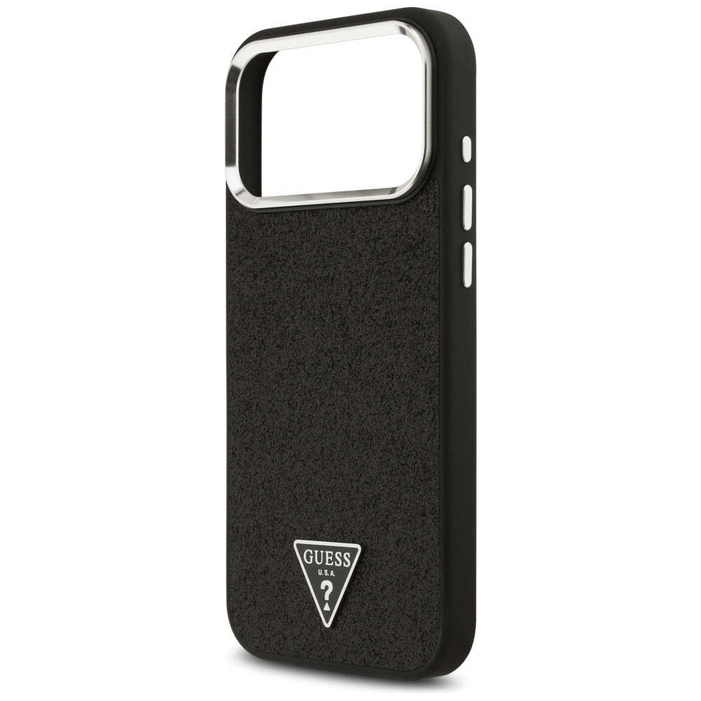 Θήκη MagSafe για Apple iPhone 18 Pro Max / 17 Pro Max, Guess, Glitter Triangle Logo, Μαύρο