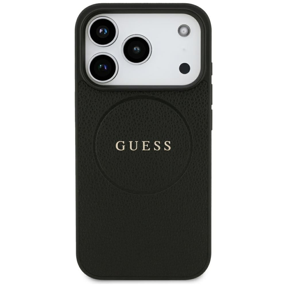 Θήκη MagSafe για Apple iPhone 18 Pro Max / 17 Pro Max, Guess, Grained Gold Ring, Μαύρο