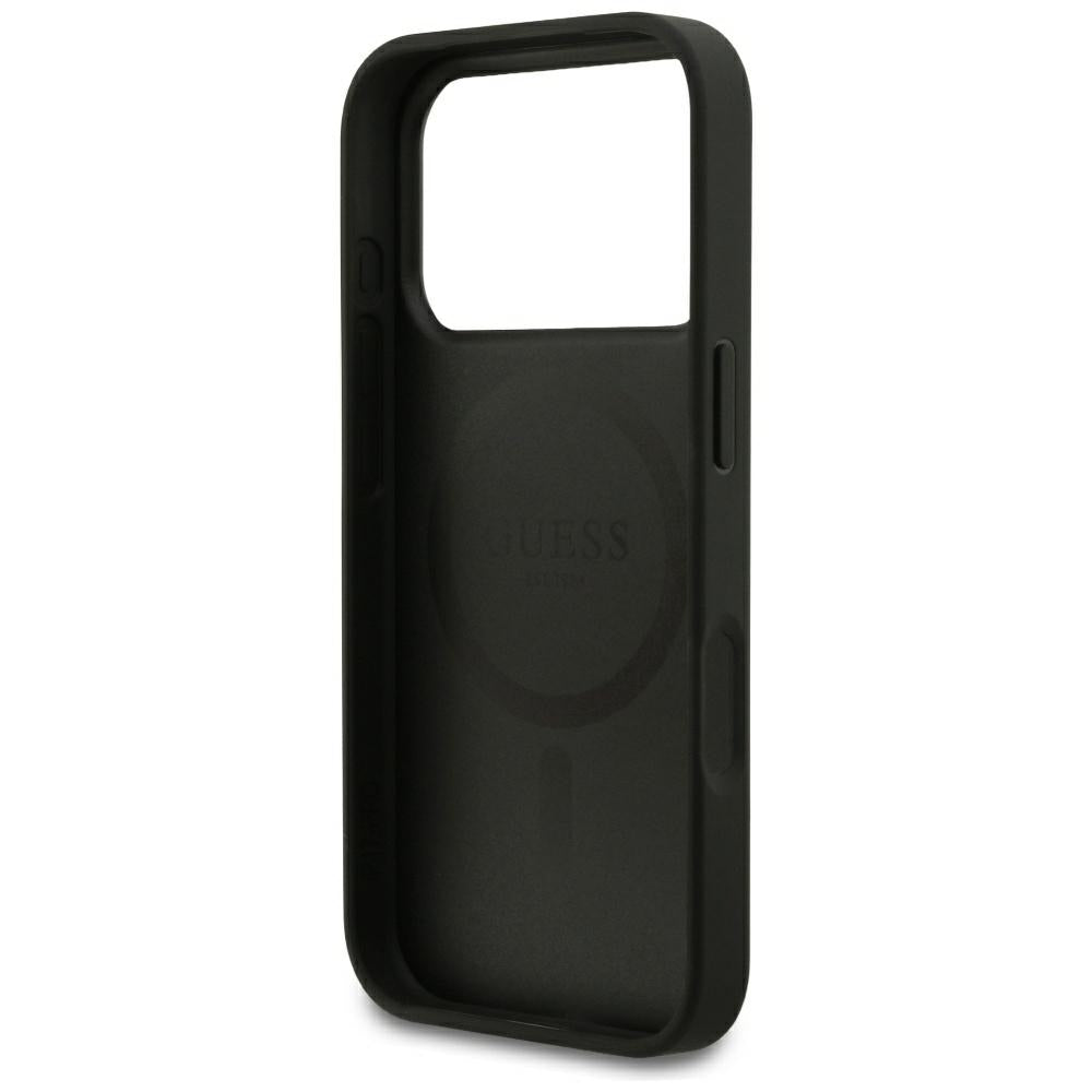 Θήκη MagSafe για Apple iPhone 18 Pro Max / 17 Pro Max, Guess, Grained Gold Ring, Μαύρο