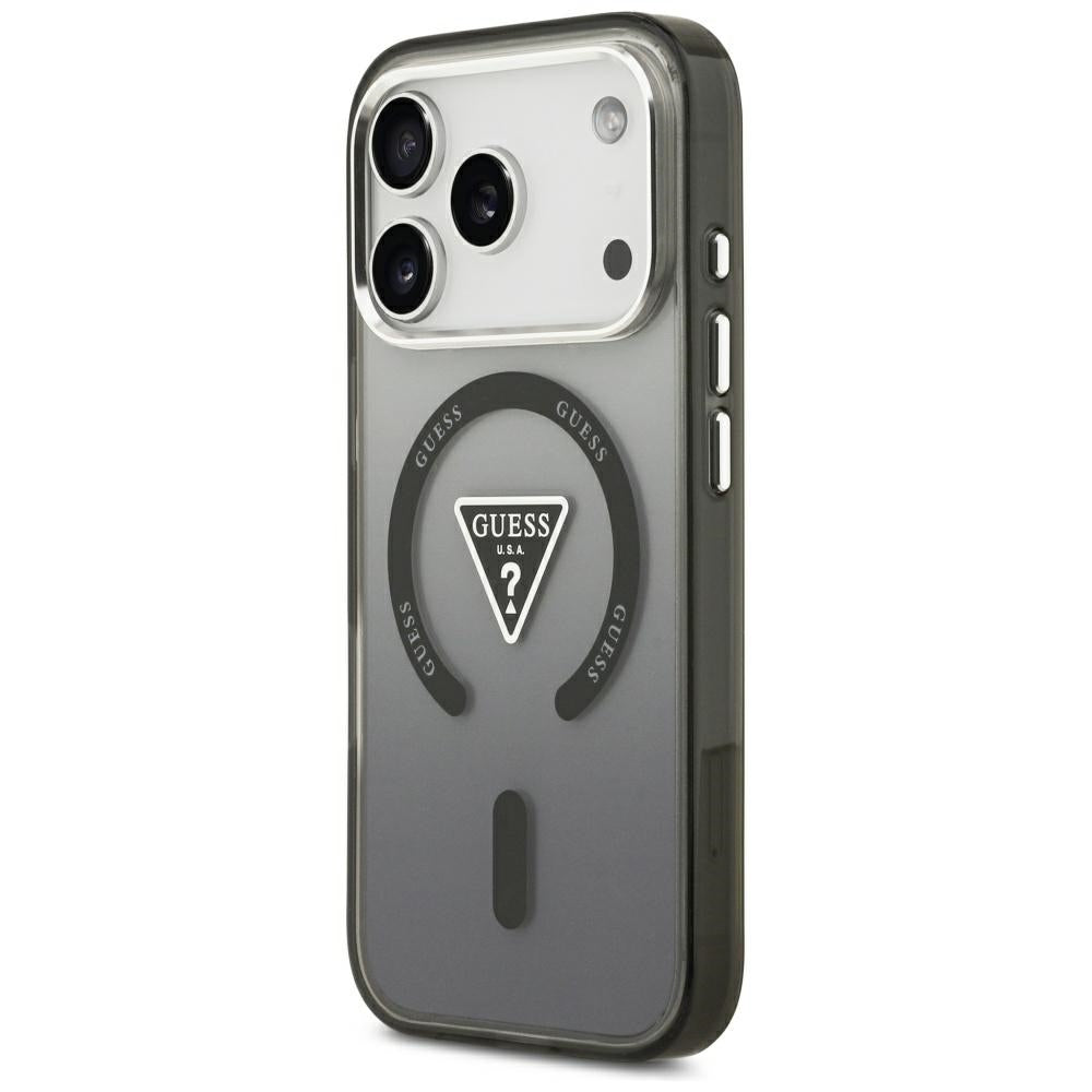 Θήκη MagSafe για Apple iPhone 18 Pro Max / 17 Pro Max, Guess, IML Gradient Triangle Logo, Μαύρη