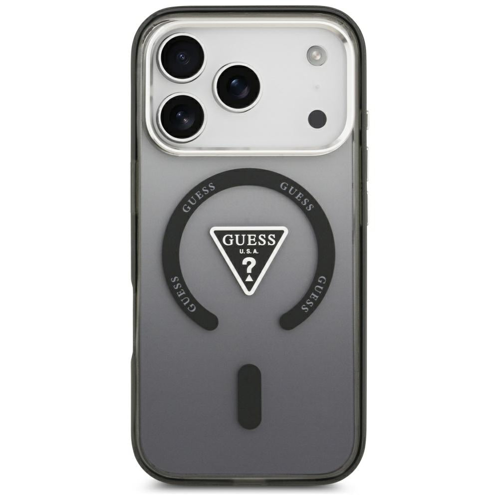 Θήκη MagSafe για Apple iPhone 18 Pro Max / 17 Pro Max, Guess, IML Gradient Triangle Logo, Μαύρη