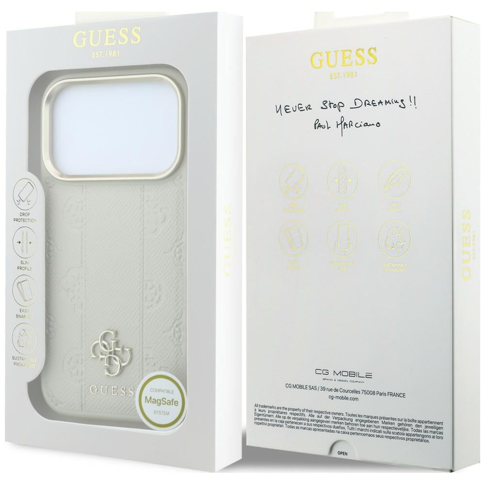 Θήκη MagSafe για Apple iPhone 18 Pro Max / 17 Pro Max, Guess, Peony 4G Small Logo, Μπεζ