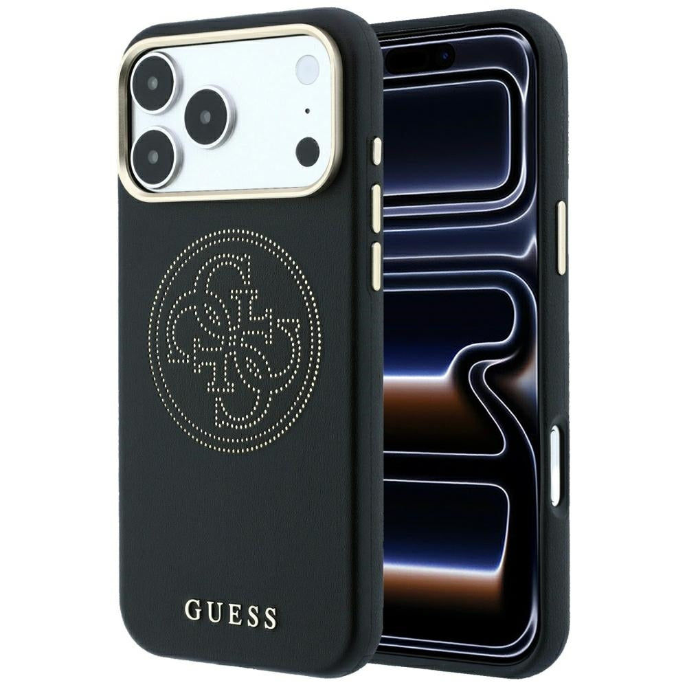 Θήκη MagSafe για Apple iPhone 18 Pro Max / 17 Pro Max, Guess, Διάτρητη 4G, Μαύρη
