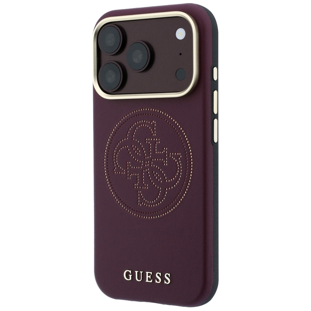 Θήκη MagSafe για Apple iPhone 18 Pro Max / 17 Pro Max, Guess, Διάτρητη 4G, Βυσσινί