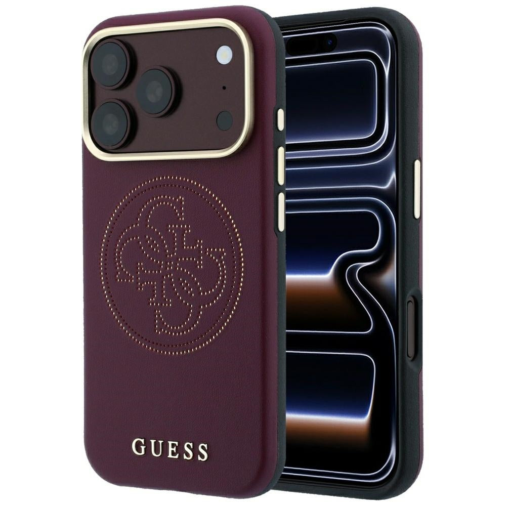 Θήκη MagSafe για Apple iPhone 18 Pro Max / 17 Pro Max, Guess, Διάτρητη 4G, Βυσσινί