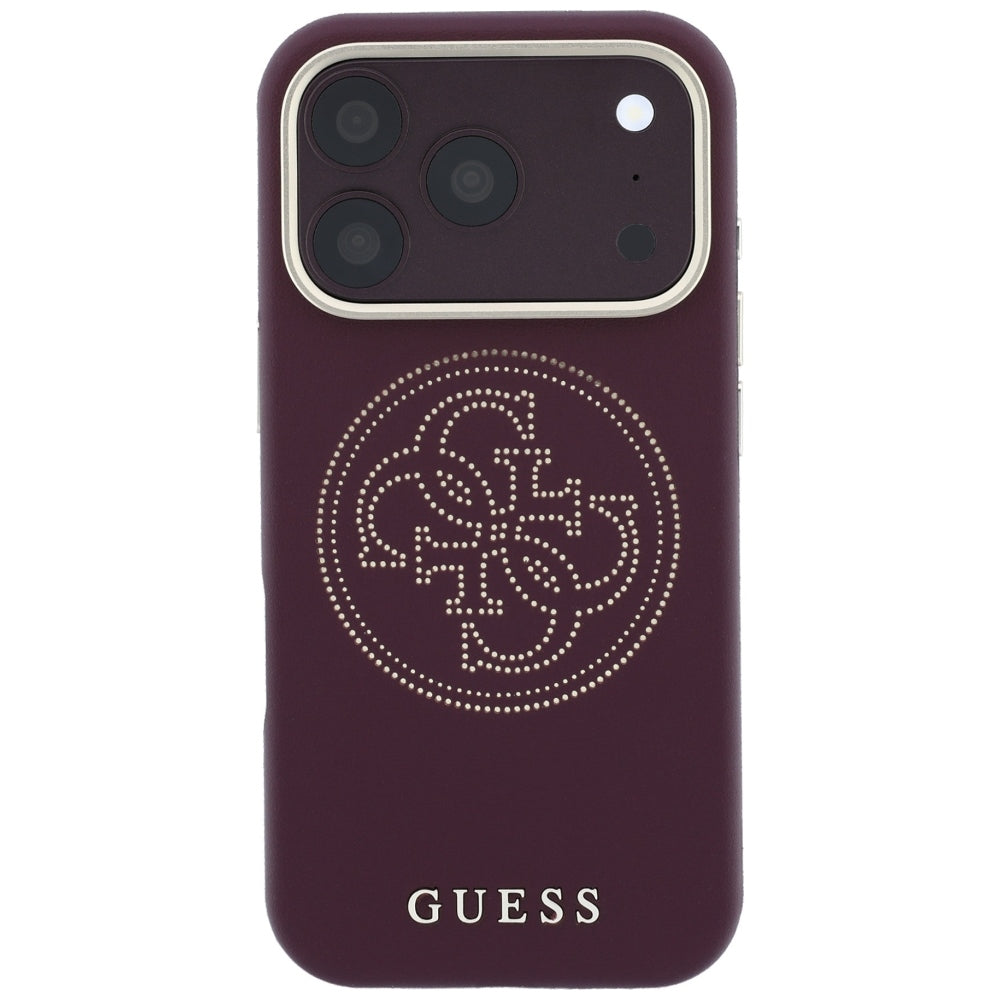 Θήκη MagSafe για Apple iPhone 18 Pro Max / 17 Pro Max, Guess, Διάτρητη 4G, Βυσσινί