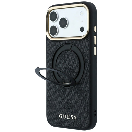 Θήκη MagSafe για Apple iPhone 18 Pro Max / 17 Pro Max, Guess, Ring Stand Classic Logo, Μαύρο