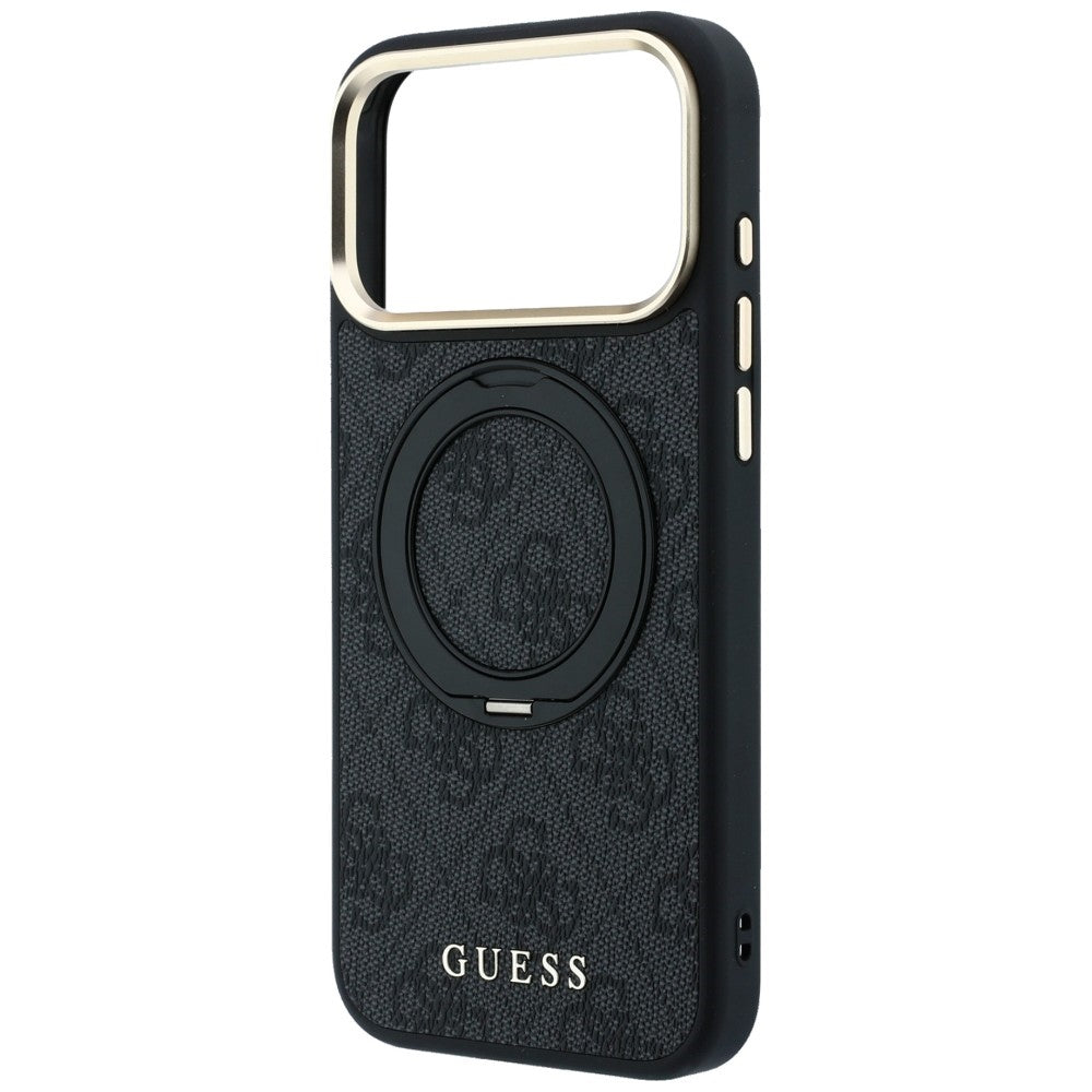 Θήκη MagSafe για Apple iPhone 18 Pro Max / 17 Pro Max, Guess, Ring Stand Classic Logo, Μαύρο