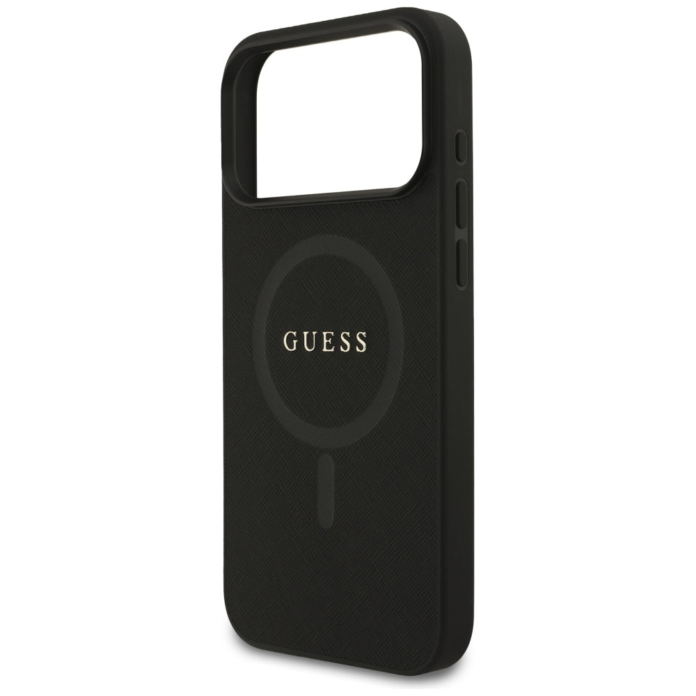Θήκη MagSafe για Apple iPhone 18 Pro Max / 17 Pro Max, Guess, Saffiano, Μαύρο