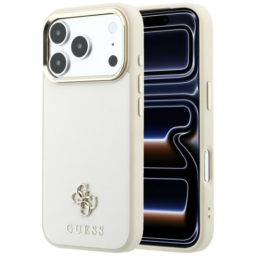 Θήκη MagSafe για Apple iPhone 18 Pro Max / 17 Pro Max, Guess, Saffiano Small 4G Classic, Μπεζ