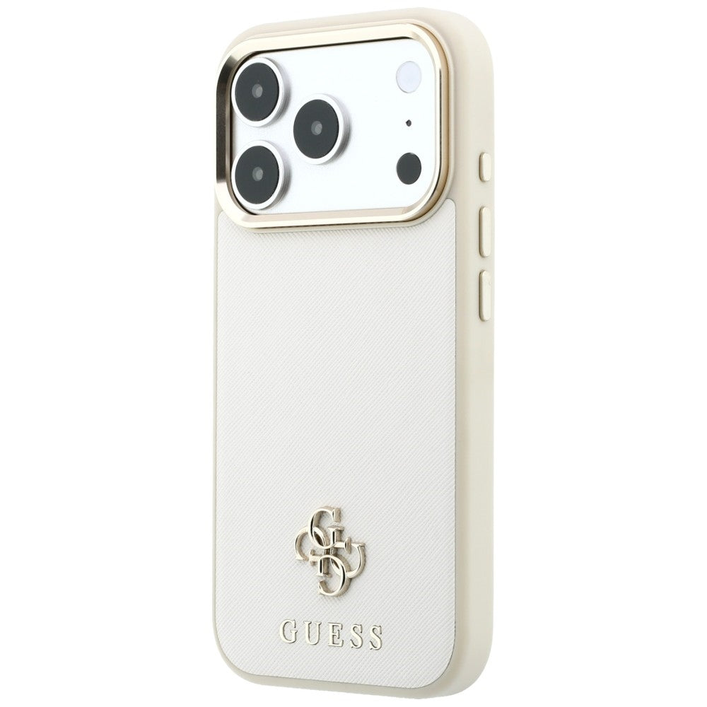 Θήκη MagSafe για Apple iPhone 18 Pro Max / 17 Pro Max, Guess, Saffiano Small 4G Classic, Μπεζ