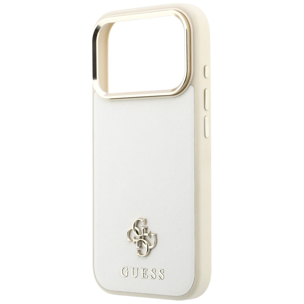 Θήκη MagSafe για Apple iPhone 18 Pro Max / 17 Pro Max, Guess, Saffiano Small 4G Classic, Μπεζ