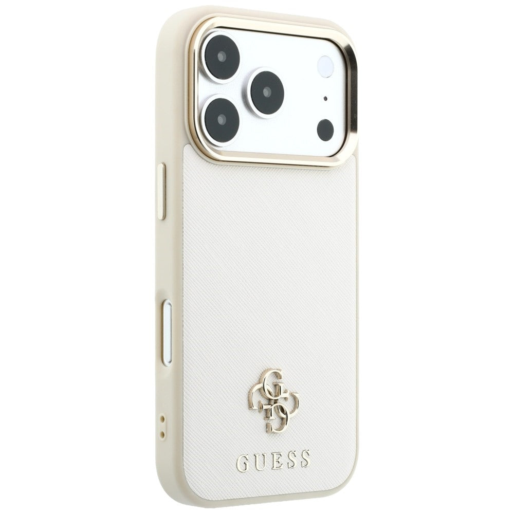 Θήκη MagSafe για Apple iPhone 18 Pro Max / 17 Pro Max, Guess, Saffiano Small 4G Classic, Μπεζ