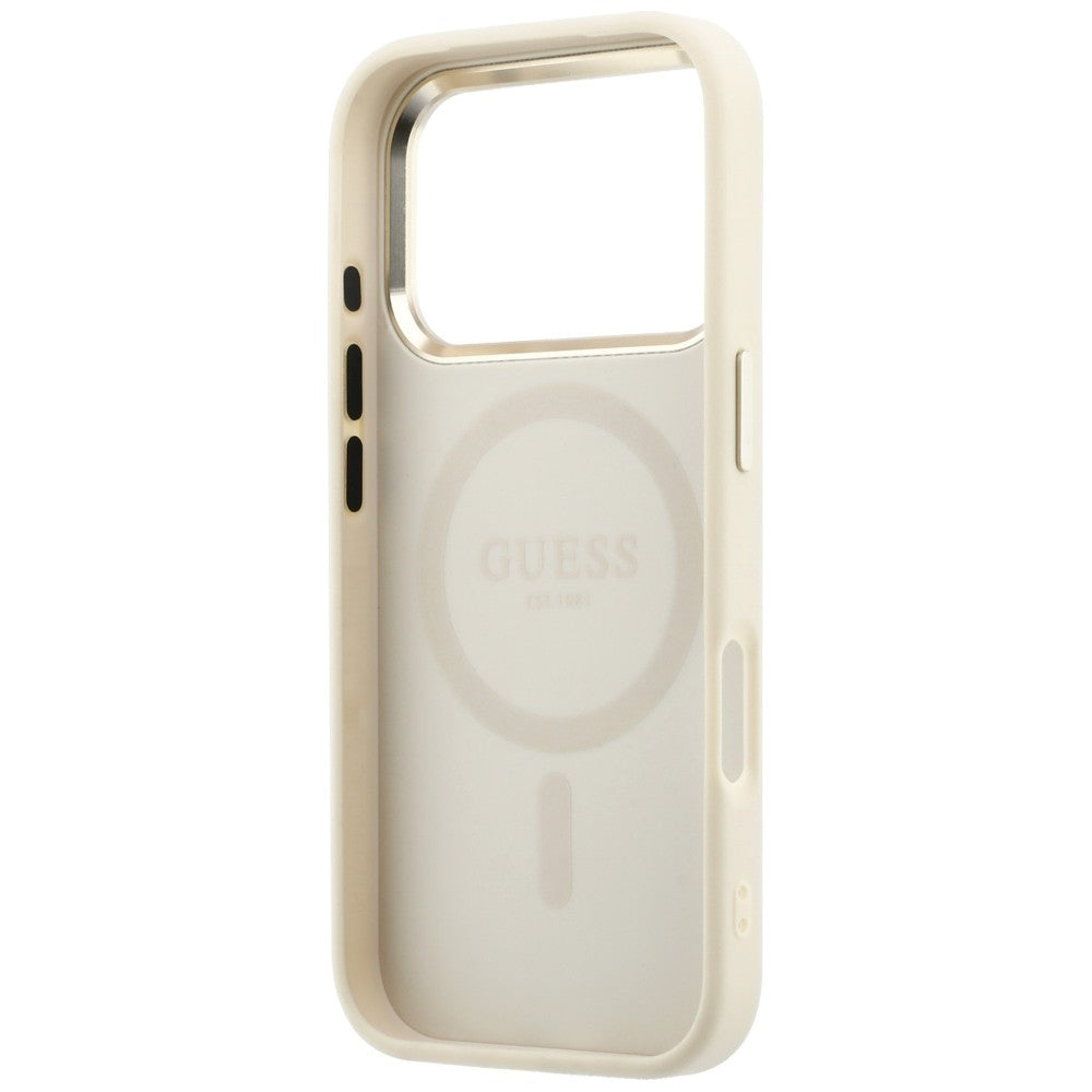 Θήκη MagSafe για Apple iPhone 18 Pro Max / 17 Pro Max, Guess, Saffiano Small 4G Classic, Μπεζ