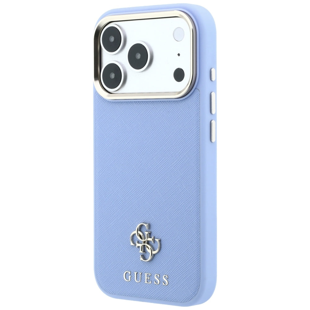 Θήκη MagSafe για Apple iPhone 18 Pro Max / 17 Pro Max, Guess, Saffiano Small 4G Classic, Bleu