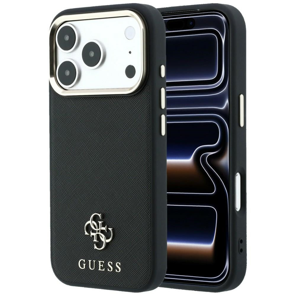 Θήκη MagSafe για Apple iPhone 18 Pro Max / 17 Pro Max, Guess, Saffiano Small 4G Classic, Μαύρο