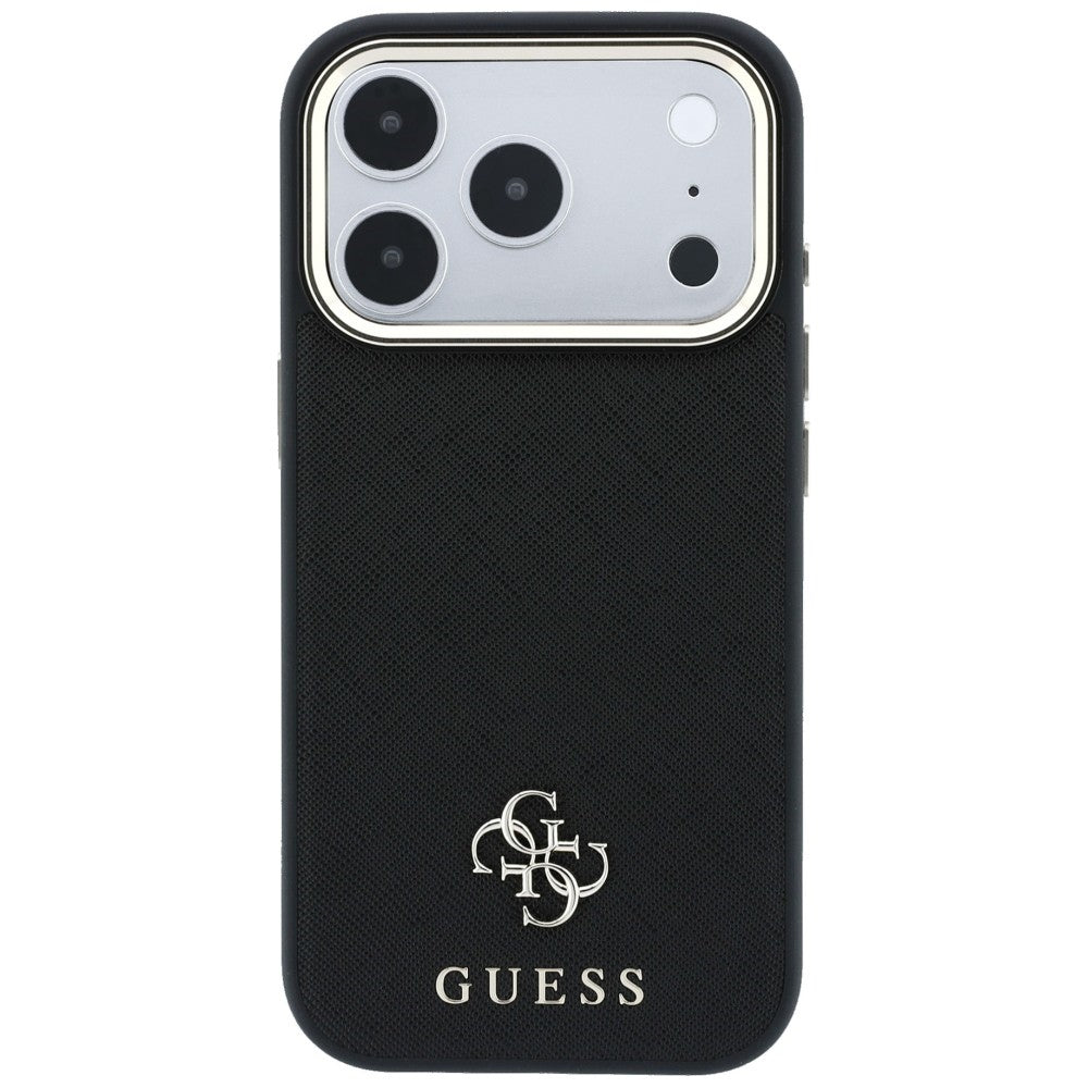 Θήκη MagSafe για Apple iPhone 18 Pro Max / 17 Pro Max, Guess, Saffiano Small 4G Classic, Μαύρο